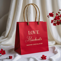 VT10 Sac en papier Qixi personnalisable pour la Saint-Valentin Big Red love LOVE Cute
