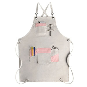 Delantal de trabajo industrial sin mangas de lona de algodón resistente con logotipo personalizado delantal de cocina reutilizable - Product Image 5