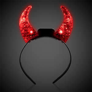 Bandeau à cornes de <span class=keywords><strong>diable</strong></span> en cristal lumineux à LED Bandeau à cheveux de costume d'Halloween pour Diwali Party Holiday Head Boppers - Product Image 4