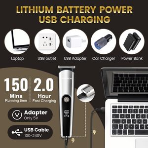 Tondeuse à barbe sans fil rechargeable pour hommes avec tondeuse à poils de nez et micro-rasoirs pour kit de toilettage - Product Image 3