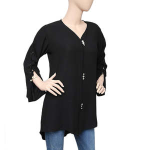 Women's Western Georgette <b>Top</b> - Black - Product Image 1