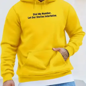 2025 nouveaux hommes sweat à capuche décontracté sweat à capuche hauts pullover en jaune vert rose violet Orange-conception tricotée imperméable - Product Image 2