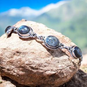 Handmade Unique Labradorite Gemstone <b>Bracelet</b> 925 Sterling <b>Silver</b> Fine Jewelry Elegant Design Gift For Women Wholesale - Product Image 3