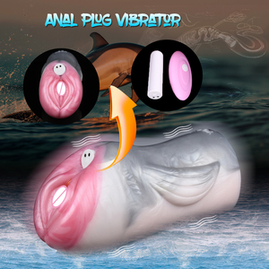 YOCY Alat Masturbasi Pria Bentuk Lumba-lumba, <span class=keywords><strong>Cup</strong></span> Realistis untuk Anal dan Vagina, Manual Penis <span class=keywords><strong>Stroker</strong></span> dengan Lubang Ganda, Mainan Seks untuk Pria - Product Image 4