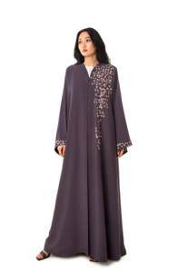 ชุดอาบายะผ้าไหมระบายอากาศ ป้องกันริ้วรอย สีพื้น ใส่ได้ทุกฤดู ปิดด้านหน้า ผ้าดี ทรงยาวคลุมเท้า แขนยาว สไตล์อิสลาม - Product Image 2