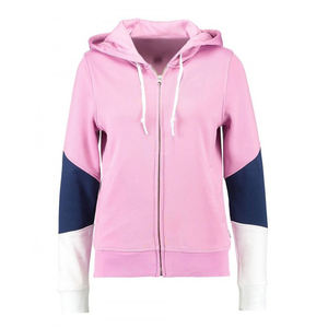 Vente chaude 100% coton femme pull à capuche à manches longues sweat décontracté avec effet de lavage à l'acide conception de Logo personnalisable - Product Image 1