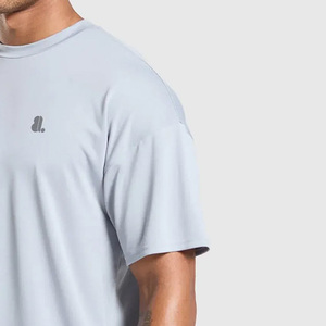 T-shirt pour homme en coton et fibre de bambou de haute qualité, couleur unie, surdimensionné, lourd, vintage, taille plus, respirant, vierge - Product Image 6