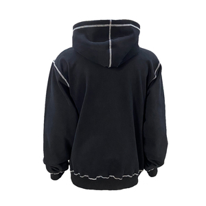 Custom <b>Mens</b> Oversized Contrast Stitching Hoodie Silk Screen Printing Hooded Sweatshirt Blank Reverse Stitch <b>Pullover</b> <b>Men</b> Hoodies - Product Image 3