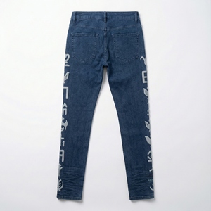 กางเกงยีนส์แฟชั่นสุดฮิตสไตล์ Y2K สำหรับผู้หญิง ทรงสกินนี่ ผ้าโพลีเอสเตอร์/คอตตอนเนื้อหนา พิมพ์ลายนูน 3 มิติ ลายเพ้นท์ สตรีทแวร์ รับผลิตแบบ OEM ODM - Product Image 3