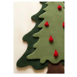 Forme d'arbre de Noël irrégulière fait à la main géométrique nouvelle-zélande laine moderne tapis à poils hauts 4*6-9 * 12ft doux bureau à domicile salon - Product Image 3