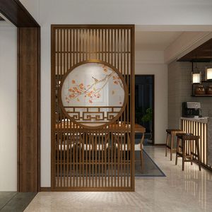 Vách ngăn bằng gỗ thanh lịch với chạm khắc nghệ thuật cho trang trí nội thất nhà sang trọng và tách biệt không gian phong cách - Product Image 3