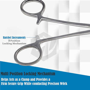 Fórceps de bloqueo de hemostato Rochester Pean de calidad superior recto 10 "agarre de mordazas dentadas completas instrumentos médicos quirúrgicos - Product Image 3