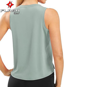 Débardeurs d'entraînement en soie femmes Cool Dry sans manches coupe ample Yoga chemises confort Performance respirant léger - Product Image 3