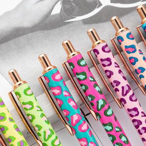 Bolígrafo Metálico JR1248 con Diseño de Leopardo, Bañado en Oro Rosa, Punta Fina de 0.7mm, Colores Variados, Regalo para Estudiantes, Uso en Oficina - Product Image 1