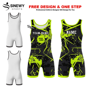 Singlets de Lucha Libre para Hombre de Alta Calidad con Impresión Digital, Colores Personalizados, Logotipo Frontal, Transpirables, de Secado Rápido, Spandex/Poliéster 200gsm - Product Image 3