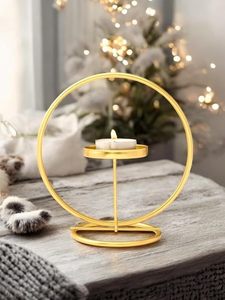 Support à bougie pour la décoration de la maison, magnifique bougeoir en métal adapté à la décoration de table et à l'éclairage d'ambiance doux - Product Image 4