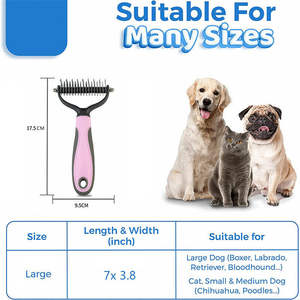 Cepillo de aseo para mascotas de doble cara para perros y gatos: Herramienta de deshedding y Dematting para depilación - Product Image 3