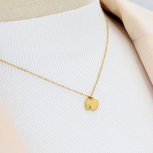 Collar de Joyería con Colgante de Corazón en Acero Inoxidable 316L, Resistente al Agua y al Deslustre, Chapado en Oro de 18k para Mujer - Product Image 5