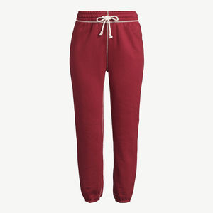 Mejor diseño logotipo personalizado mujer invierno cintura elástica plana calle Joggers pantalones de secado rápido pantalones de chándal servicio OEM 100% algodón - Product Image 1