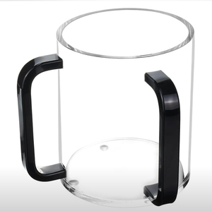 Taza de lavado acrílica Lucite moderna con asas dobles, ideal para celebrar las tradiciones judías con elegancia elegante - Product Image 5
