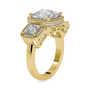 Bague Solitaire de Fiançailles pour Femme en Or 14K avec Moissanite VVS Certifiée IGI, Coupe Ronde Brillante, Style Hip Hop - Product Image 2