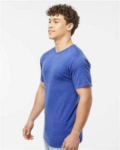Tultex T-shirt Streetwear rouge chiné lourd personnalisé pour homme polyvalent 50/50 coton filé à l'anneau/polyester 100% coton - Product Image 5