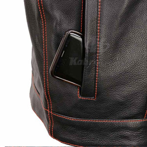 Chaleco de invierno de diseño personalizado para hombre, chaqueta de Color sólido, ropa de calle informal transpirable, cuero sin mangas, cómodo estilo de ocio - Product Image 5