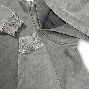 Sudadera con Capucha Estilo Vintage Lavada a la Piedra, Impresión Serigrafiada, Algodón Grueso, Sudadera Pesada Lavada al Ácido para Hombre - Product Image 3