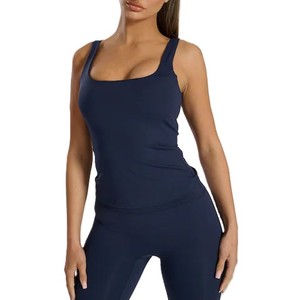 เสื้อกล้ามใส่เล่นโยคะเสื้อแขนกุดสีดำสำหรับผู้หญิงเสื้อกล้ามใส่เล่นกีฬาเล่นยิมฟิตเนสไซส์พิเศษออกแบบโลโก้ได้ตามต้องการ - Product Image 6