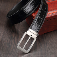 Nouvelle ceinture pour homme de haute qualité, boucle à ardillon, ceinture en cuir véritable, ceintures en crocodile pour homme