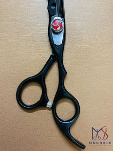 Ciseaux de barbier professionnels en acier inoxydable, revêtement noir, design unique, lame à pointe acérée, pour droitier, pour adulte - Product Image 6