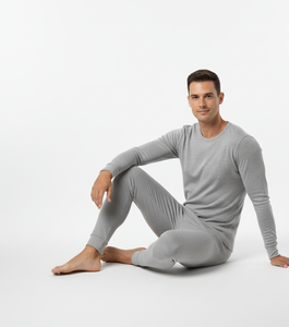 Iron Frost Grey <b>Men</b> <b>Thermal</b> Suit Soft Full Sleeve Breathable Heat Lock Fabric Built for Cold Weather Comfort - Product Image 3