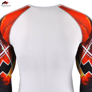 Chemises décontractées en satin à compression pour hommes, taille personnalisée, tricotées unies, respirantes, style urbain, fitness, sport, course à pied, avec logo imprimé - Product Image 6