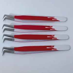 แหนบปลายขนตาเส้นใยสีแดงสีขาวพร้อมเสน่ห์อุปกรณ์ต่อขนตาสแตนเลสที่มีความแม่นยำทนทาน - Product Image 3