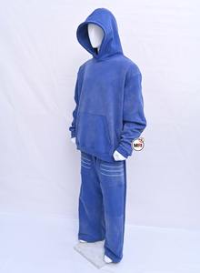 Vêtements de sport personnalisés Sweat à capuche et pantalons de survêtement vierges de haute qualité Ensembles de jogging Survêtement surdimensionné lourd 500 GSM lavé à l'acide - Product Image 3