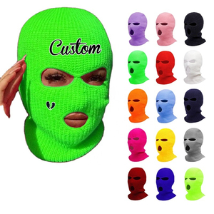 OEM vente en gros coupe-vent masque de ski personnalisé chapeau d'hiver masque de ski personnalisé 3 trous cagoule tricotée hommes chaud acrylique ski Msks - Product Image 1