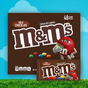 M&M'S Milk Chocolate Candy Singles Size 1.69-Ounce Pouch 48-Count <b>Box</b> - Product Image 3