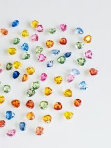 Multi saphir naturel en forme de coeur pierres précieuses en vrac AAA qualité AAA lustre très belles pièces et parfait pour toute fabrication de bijoux - Product Image 4