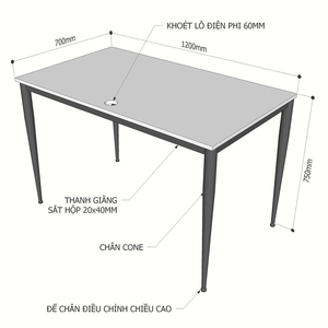 โต๊ะทำงานไม้อัดรูปตัวแอลแบบมินิมอล 120x70 ซม. เคลือบเมลามีนทนทาน ขาแบบ Cone II รุ่น HBCN007 เฟอร์นิเจอร์สำนักงาน - Product Image 6