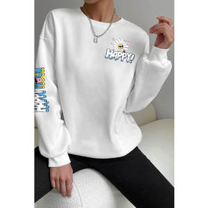 Sudadera con Capucha de Felpa de Algodón para Mujer, con Logotipo Personalizado, Manga Larga, Cuello Redondo, Estilo Casual, Nueva Llegada 2026 - Product Image 1