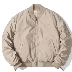 Chaqueta de bombardero Contraste de color A prueba de viento Impermeable Casual Cierre de cremallera delgada Soporte Transpirable Tallas grandes - Product Image 3