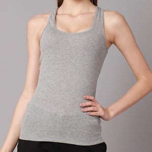 Nueva camiseta sin mangas para mujer, el mejor estilo de diseño, cuello redondo, manga corta, camiseta sin mangas corta, informal para mujer, Color gris, sin mangas, cómoda - Product Image 4