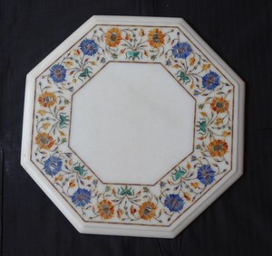 โต๊ะรับประทานอาหารหินอ่อน pietra Dura ด้านบนหินอัญมณีฝังนกและดอกไม้หินวัสดุสำหรับเฟอร์นิเจอร์บ้าน - Product Image 4