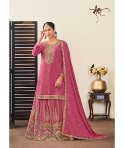 Ropa étnica de moda para mujer, vestido estampado de rayón, apliques teñidos lisos, hasta el suelo, satén acampanado, precio al por mayor, ropa de fiesta - Product Image 2