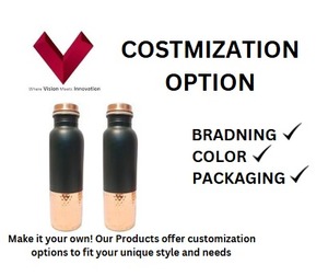 Factory Outlet Sale <b>Cheap</b> Price Velvet touch Half Hammered copper bottle 650ML, Experience elegance <b>with</b> every sip Copper Bottle - Product Image 3