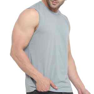 เสื้อกล้ามออกกำลังกายผ้าฝ้ายสำหรับผู้ชายมีโลโก้ - Product Image 4