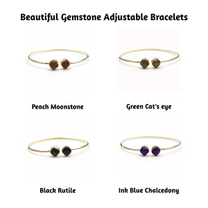 Designer black rutile gemstone <b>bracelet</b> <b>gold</b> plated two black gemstone <b>bracelet</b> jewelry handmade bangle <b>bracelet</b> jewelry gift - Product Image 2