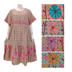 Camisón informal de rayón de verano, manga corta, cierre de cintura elástica, estampado Floral, precio al por mayor, ropa de dormir diaria, vestido - Product Image 3