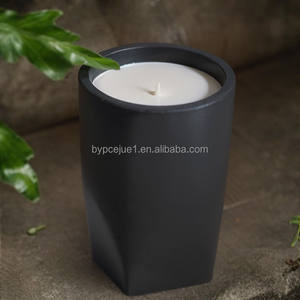 Venta al por mayor moderno simple de alta calidad hormigón vela tarro personalizable convexo grabado impresión duradera Navidad vacaciones regalos - Product Image 3