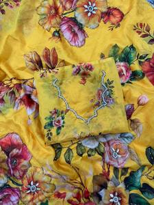 Meilleure vente Saree indien en soie Tebby traditionnel classique avec un beau travail manuel à imprimé floral en bordure et un chemisier Saree fantaisie - Product Image 2